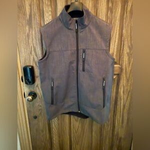Roper Soft Shell Vest Men’s Large Gray Full Zip Lightweight Outdoor Layering